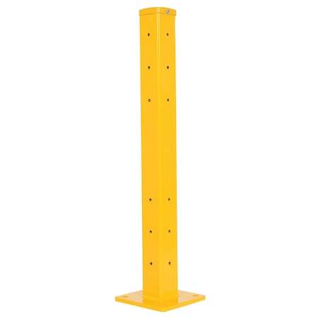 Vestil Rigid Tube Post 43.125 In Bolt-On Style-Yellow GR-F3R-BO-TP42-YL